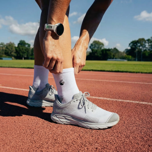 Chaussettes de Course Cheville Blanc/Gris