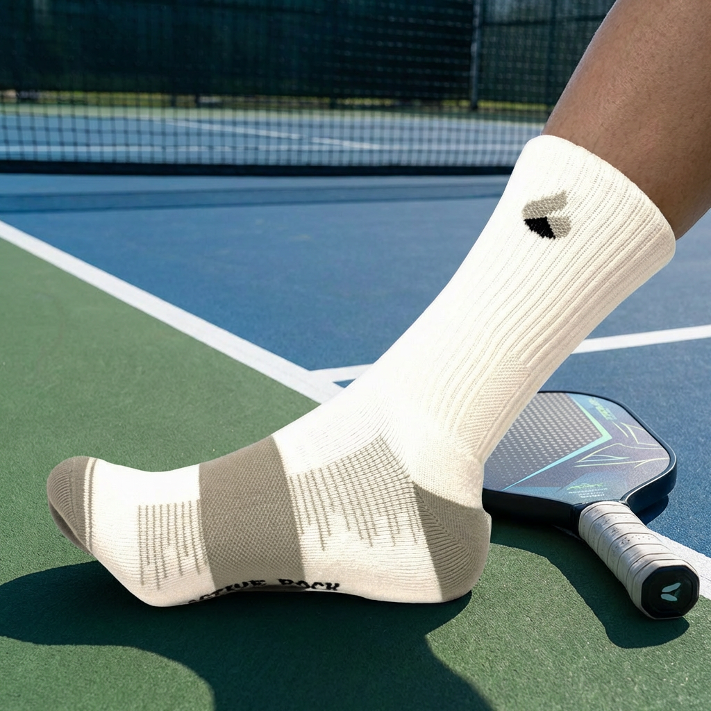 Pickleball Socks Crew White/Grey