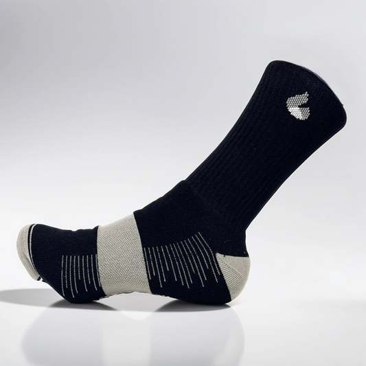 Tennis Socken Crew Schwarz/Grau